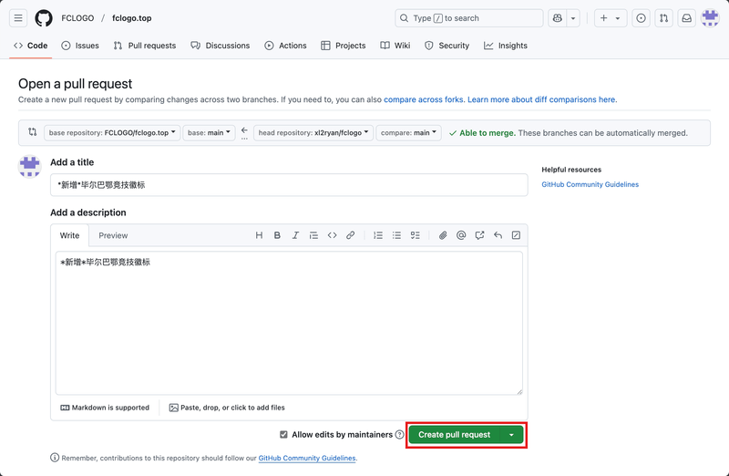 Creating a New Pull Request